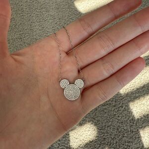 Silver Mickey Mouse Pendant Necklace